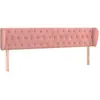 vidaXL Tête de lit avec oreilles Rose 203x23x78/88 cm Velours
