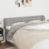 vidaXL Tête de lit avec oreilles Gris clair 183x23x78/88 cm Tissu