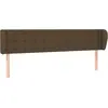 vidaXL Tête de lit avec oreilles Marron foncé 163x23x78/88 cm Tissu