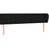 vidaXL Tête de lit avec oreilles Noir 183x23x78/88 cm Tissu