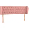 vidaXL Tête de lit avec oreilles Rose 163x23x78/88 cm Velours
