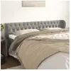 vidaXL Tête de lit avec oreilles Gris clair 183x23x78/88 cm Velours