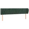 vidaXL Tête de lit avec oreilles Vert foncé 183x23x78/88 cm Velours