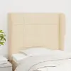 vidaXL Tête de lit avec oreilles Crème 83x23x118/128 cm Tissu