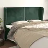 vidaXL Tête de lit avec oreilles Vert foncé 183x23x118/128 cm Velours