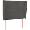 vidaXL Tête de lit avec oreilles Gris foncé 83x23x118/128 cm Velours