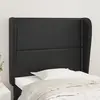 vidaXL Tête de lit avec oreilles Noir 93x23x118/128 cm Similicuir