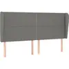 vidaXL Tête de lit avec oreilles Gris foncé 203x23x118/128 cm Tissu