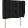 vidaXL Tête de lit avec oreilles Noir 93x23x118/128 cm Velours
