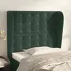 vidaXL Tête de lit avec oreilles Vert foncé 93x23x118/128 cm Velours