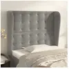 vidaXL Tête de lit avec oreilles Gris clair 103x23x118/128 cm Velours