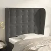 vidaXL Tête de lit avec oreilles Gris foncé 103x23x118/128 cm Velours