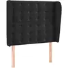 vidaXL Tête de lit avec oreilles Noir 103x23x118/128 cm Velours