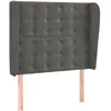 vidaXL Tête de lit avec oreilles Gris foncé 83x23x118/128 cm Velours