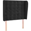 vidaXL Tête de lit avec oreilles Noir 83x23x118/128 cm Velours
