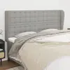 vidaXL Tête de lit avec oreilles Gris clair 163x23x118/128 cm Tissu