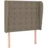 vidaXL Tête de lit avec oreilles Taupe 83x23x118/128 cm Tissu