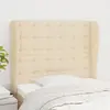 vidaXL Tête de lit avec oreilles Crème 83x23x118/128 cm Tissu