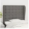 vidaXL Tête de lit avec oreilles Gris foncé 93x23x118/128 cm Tissu