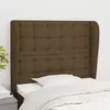 vidaXL Tête de lit avec oreilles Marron foncé 93x23x118/128 cm Tissu