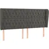 vidaXL Tête de lit avec oreilles Gris foncé 203x23x118/128 cm Velours