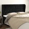 vidaXL Tête de lit avec oreilles Noir 203x23x118/128 cm Velours
