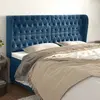 vidaXL Tête de lit avec oreilles Bleu foncé 203x23x118/128 cm Velours