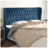 vidaXL Tête de lit avec oreilles Bleu foncé 183x23x118/128 cm Velours