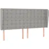 vidaXL Tête de lit avec oreilles Gris clair 203x23x118/128 cm Tissu