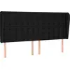 vidaXL Tête de lit avec oreilles Noir 203x23x118/128 cm Tissu