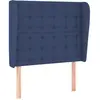 vidaXL Tête de lit avec oreilles Bleu 93x23x118/128 cm Tissu