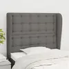 vidaXL Tête de lit avec oreilles Gris foncé 103x23x118/128 cm Tissu