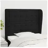 vidaXL Tête de lit avec oreilles Noir 103x23x118/128 cm Tissu