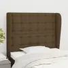 vidaXL Tête de lit avec oreilles Marron foncé 103x23x118/128 cm Tissu
