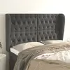 vidaXL Tête de lit avec oreilles Gris foncé 163x23x118/128 cm Velours