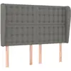 vidaXL Tête de lit avec oreilles Gris foncé 147x23x118/128 cm Tissu