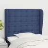 vidaXL Tête de lit avec oreilles Bleu 103x23x118/128 cm Tissu