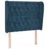 vidaXL Tête de lit avec oreilles Bleu foncé 103x23x118/128 cm Velours