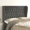 vidaXL Tête de lit avec oreilles Gris foncé 147x23x118/128 cm Velours