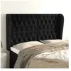vidaXL Tête de lit avec oreilles Noir 147x23x118/128 cm Velours