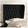 vidaXL Tête de lit avec oreilles Noir 103x23x118/128 cm Velours