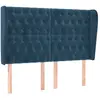 vidaXL Tête de lit avec oreilles Bleu foncé 147x23x118/128 cm Velours