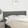 vidaXL Tête de lit avec oreilles Gris foncé 147x16x78/88 cm Tissu