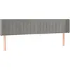 vidaXL Tête de lit avec oreilles Gris clair 183x16x78/88 cm Velours