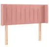 vidaXL Tête de lit avec oreilles Rose 93x16x78/88 cm Velours