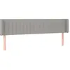 vidaXL Tête de lit avec oreilles Gris clair 183x16x78/88 cm Tissu