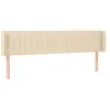 vidaXL Tête de lit avec oreilles Crème 183x16x78/88 cm Tissu