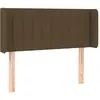 vidaXL Tête de lit avec oreilles Marron Foncé 103x16x78/88 cm Tissu