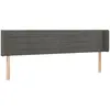 vidaXL Tête de lit avec oreilles Gris foncé 183x16x78/88 cm Velours