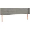 vidaXL Tête de lit avec oreilles Gris clair 203x16x78/88 cm Velours